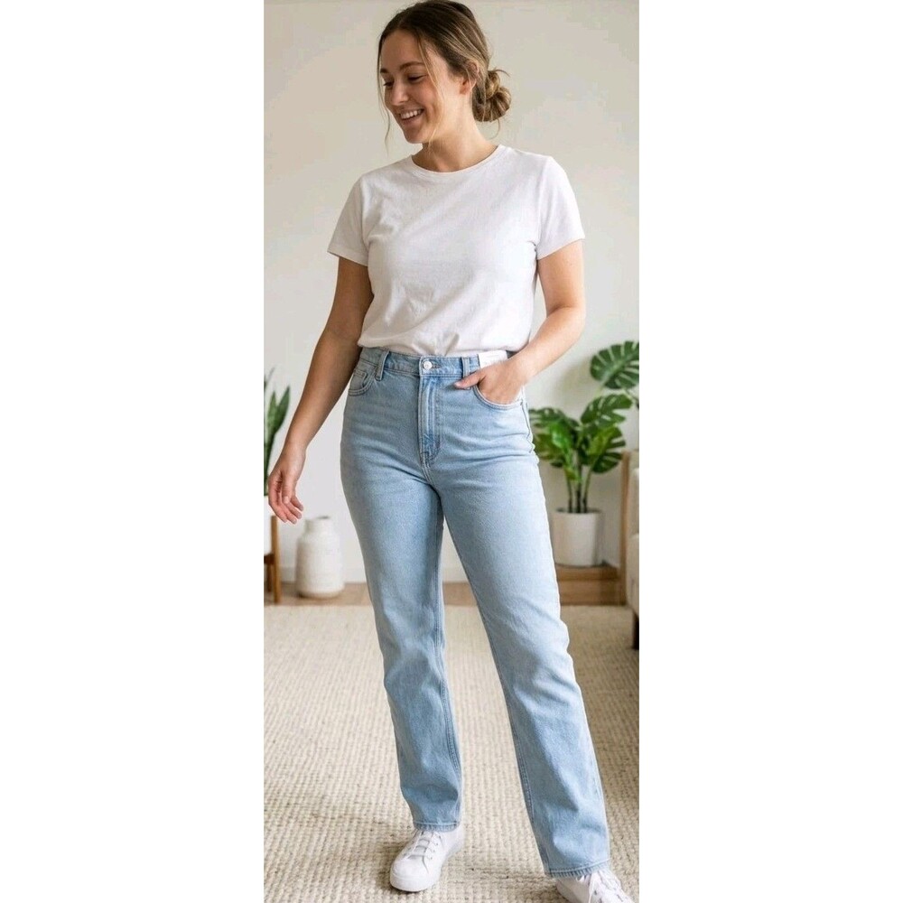 Abercrombie & F NWT The 90s Straight Ultra High Rise Jeans Sz 31/12R MSRP $100 - Picture 1 of 12